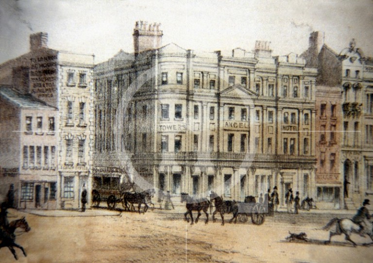 Towers Angel Hotel, Dale Street in 1850